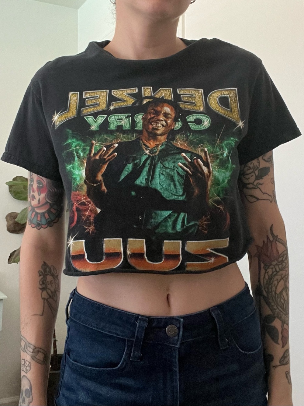Denzel Curry ZUU Black Graphic Crop T-Shirt